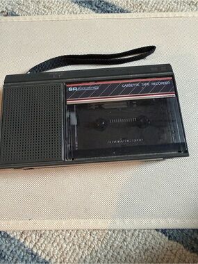 SR 2000 Series Black Portable Cassette Tape Recorder - Compact Player